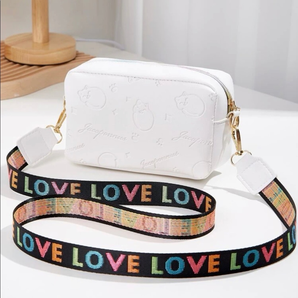 Cartoon Cat Embossed Square Bag